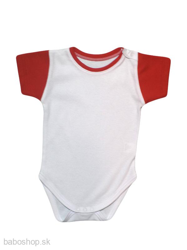 GAJI / Body dojčenské krátky rukáv  56-104 kombinované - červená