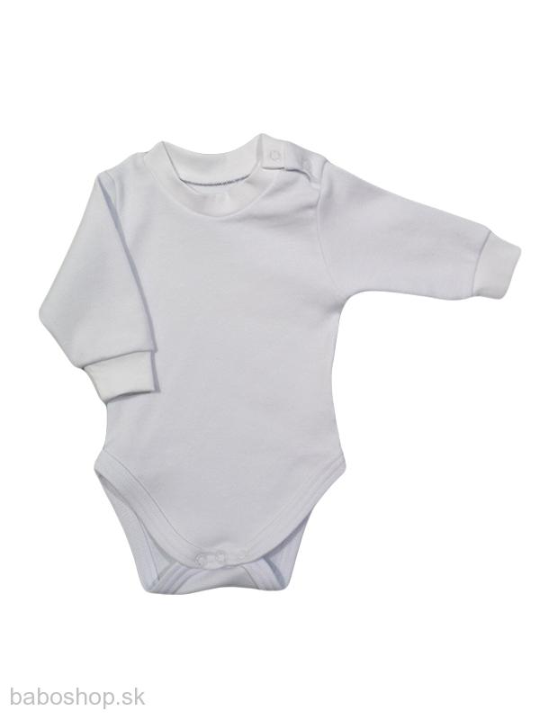 GAJI / Body dojčenské dlhý rukáv 56-104 bočné zapínanie- biela