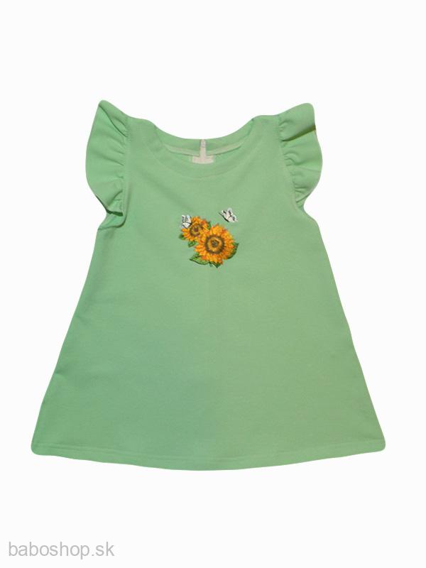 GAJI / Šaty s výšivkou v.68-104 - sv.zelená