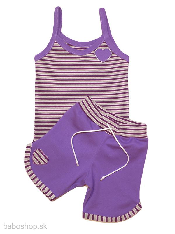 GAJI / Súprava dievčenská tričko + kratasy v.68-116 - fialová