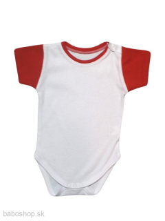GAJI / Body dojčenské krátky rukáv  56-104 kombinované - červená