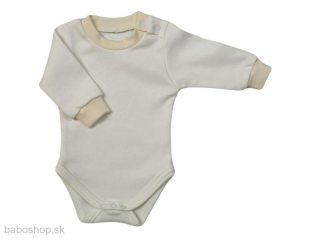 GAJI / Body dojčenské dlhý rukáv 56-104 bočné zapínanie- béžová