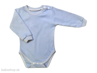 GAJI / Body dojčenské dlhý rukáv 56-104 bočné zapínanie- modrá